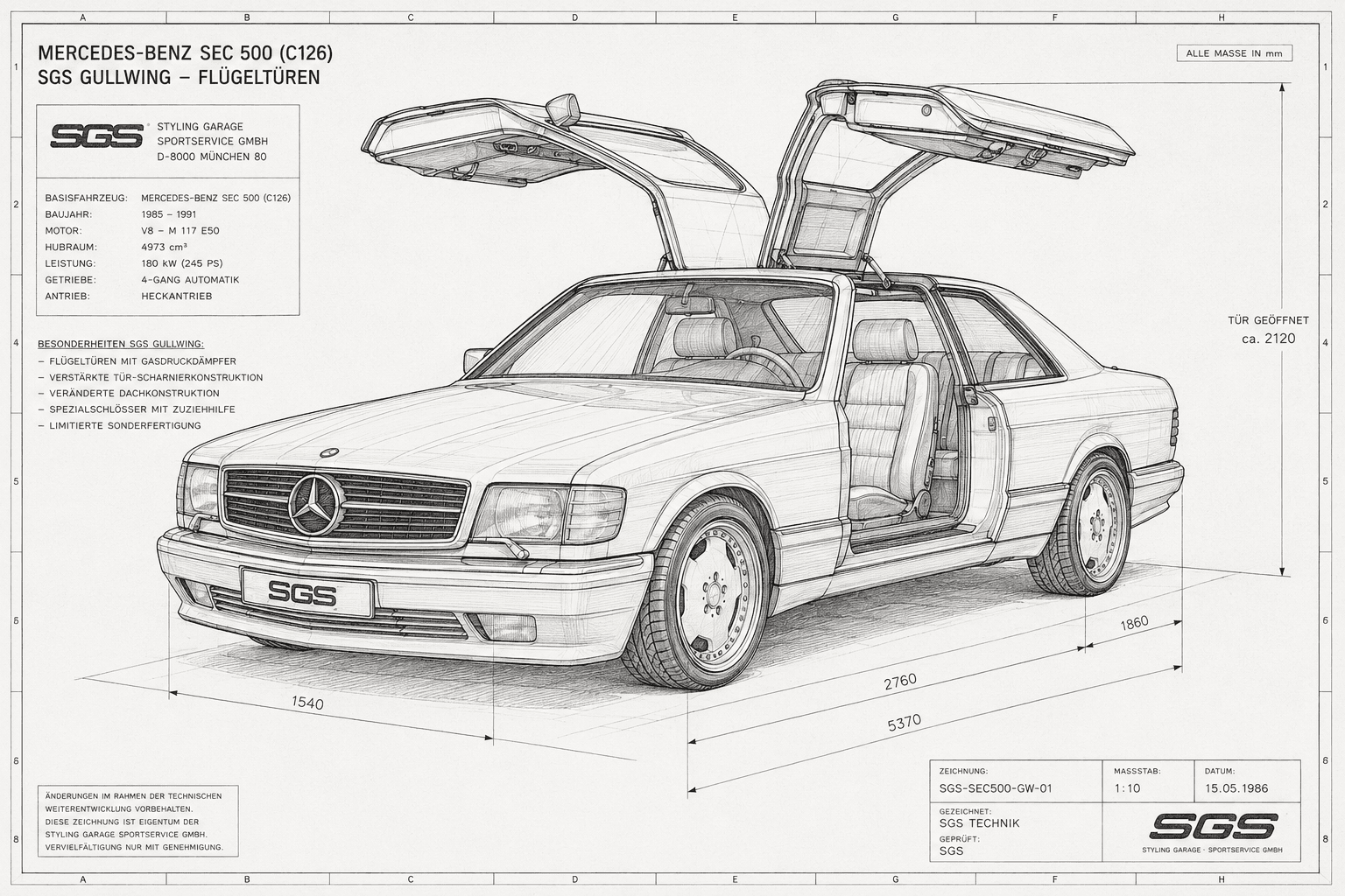 SGS Mercedes 500 SEC Flügeltürer